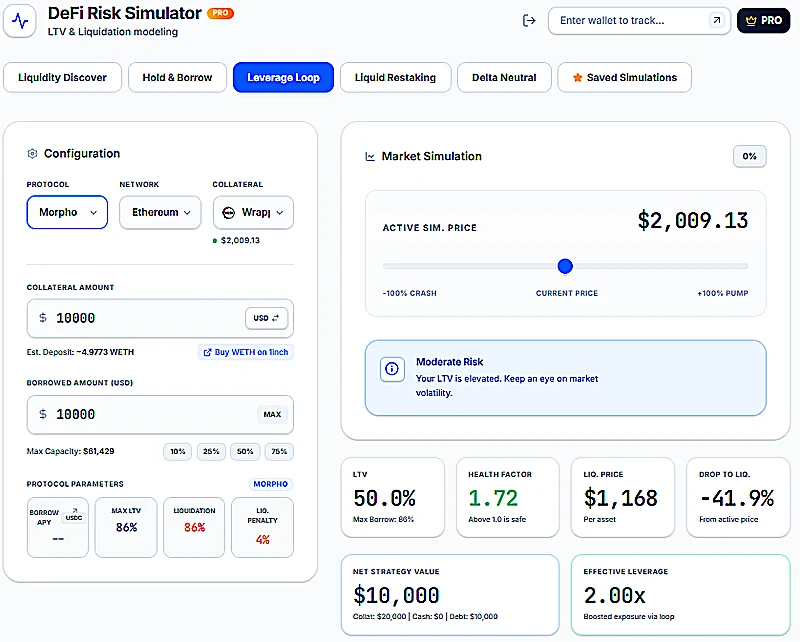 Lending Protocol Leverage Looper calculator